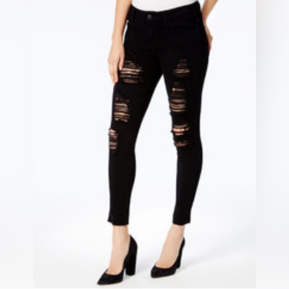 Guess ripped black skinny ankle jeans | Size 27